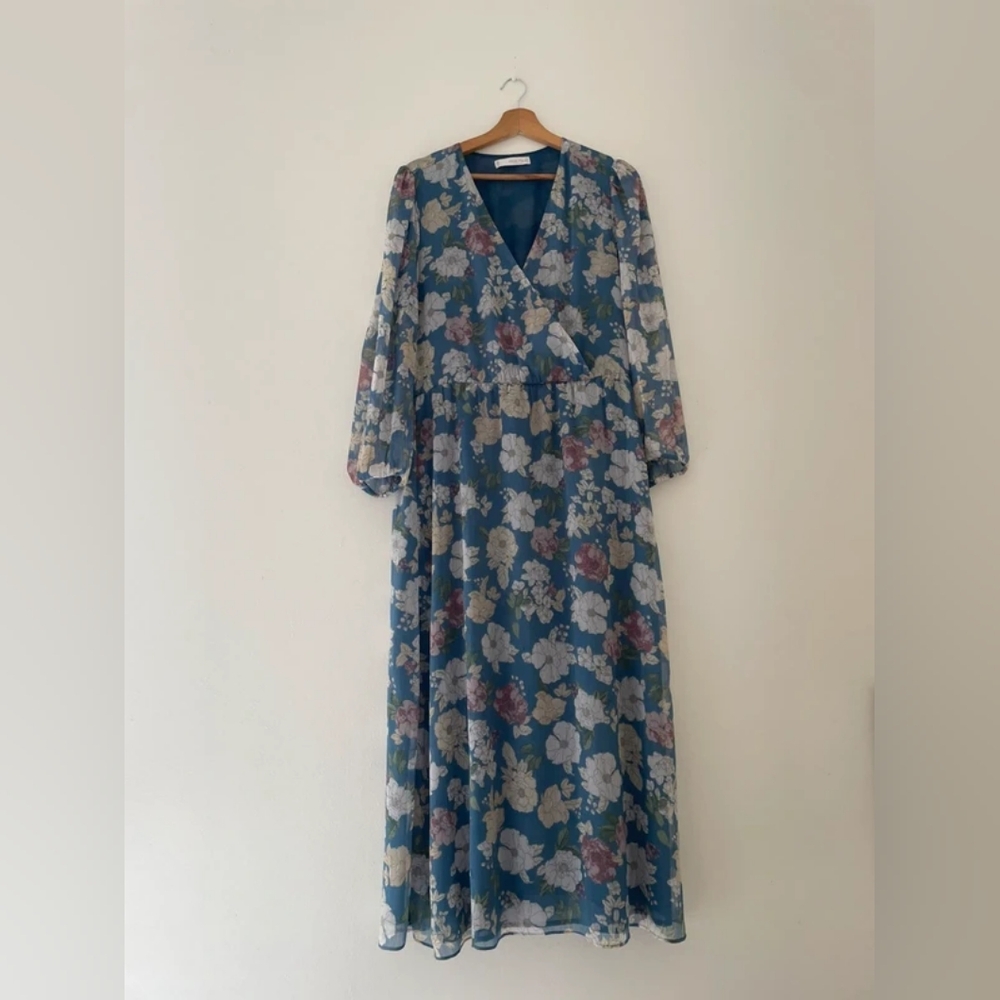 Floral Blue Maxi Dress